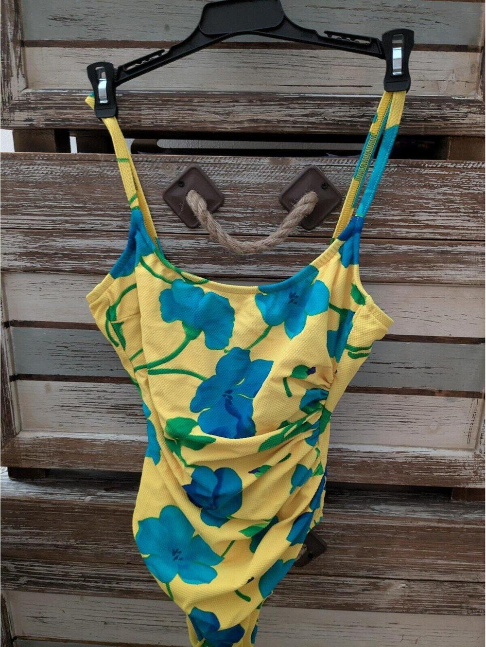Cole of California One Piece bathing Suit with Ruching size 8 Vintage